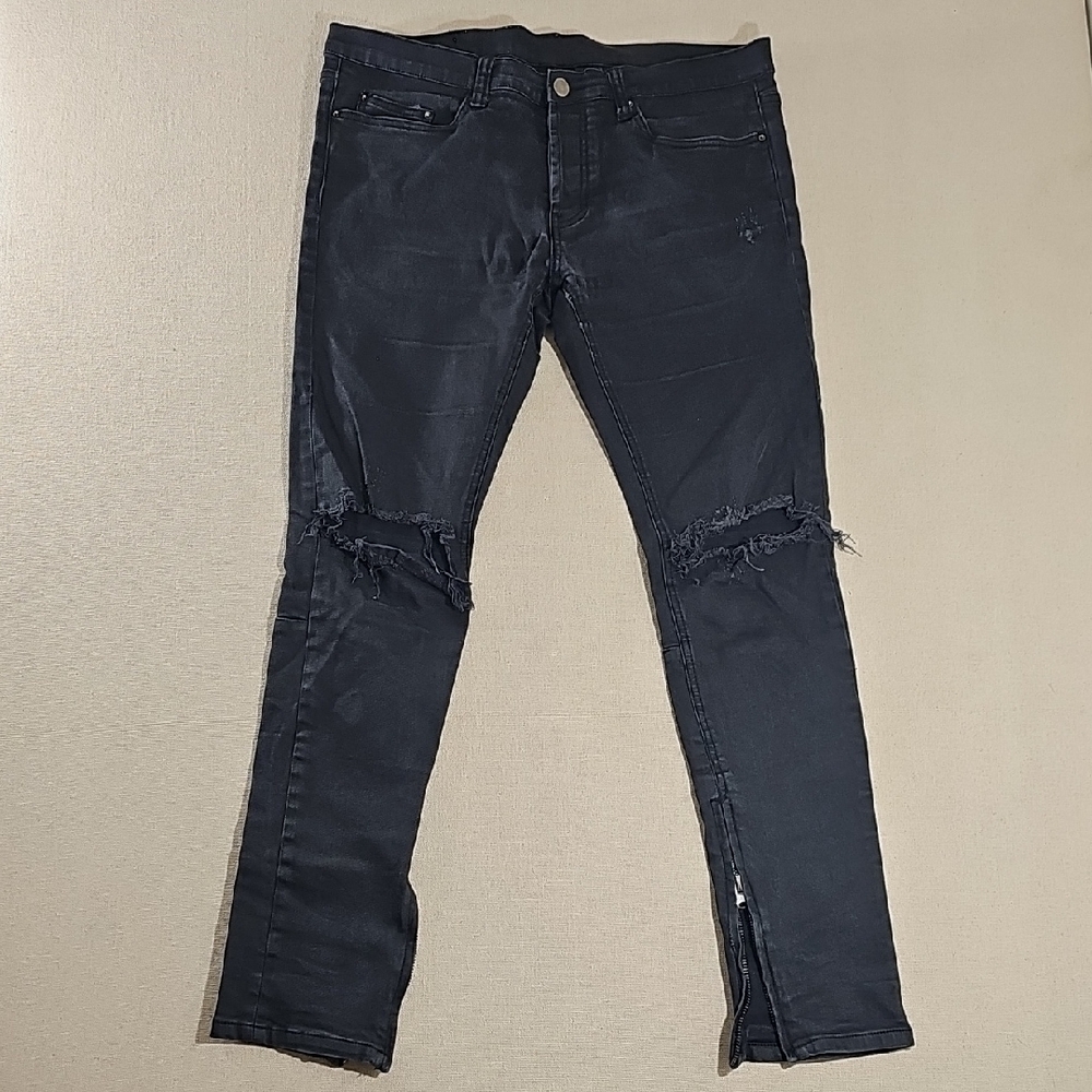 MNML Black Ripped Skinny Jeans